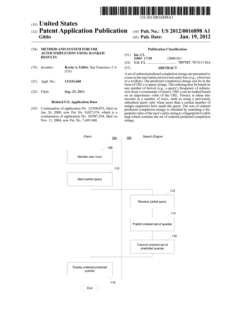 Method and System for URL Autocompletion using Ranked Results - diagram, schematic, and image 01