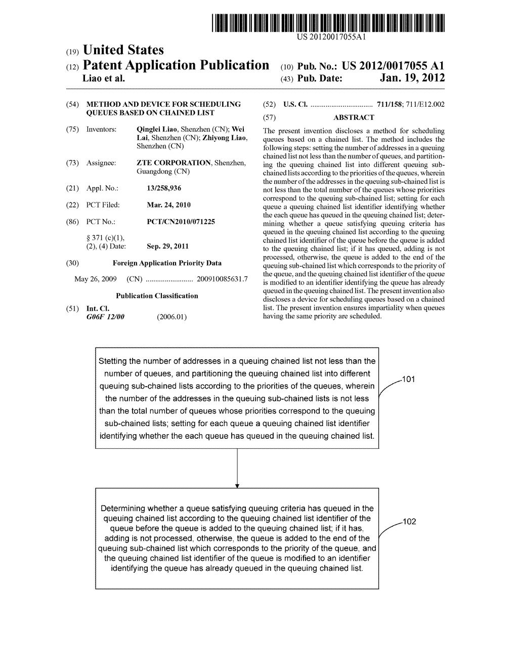 Method and device for scheduling queues based on chained list - diagram, schematic, and image 01