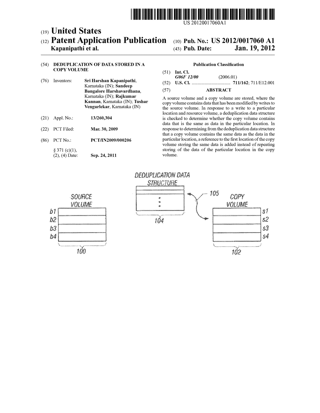 DEDUPLICATION OF DATA STORED IN A COPY VOLUME - diagram, schematic, and image 01