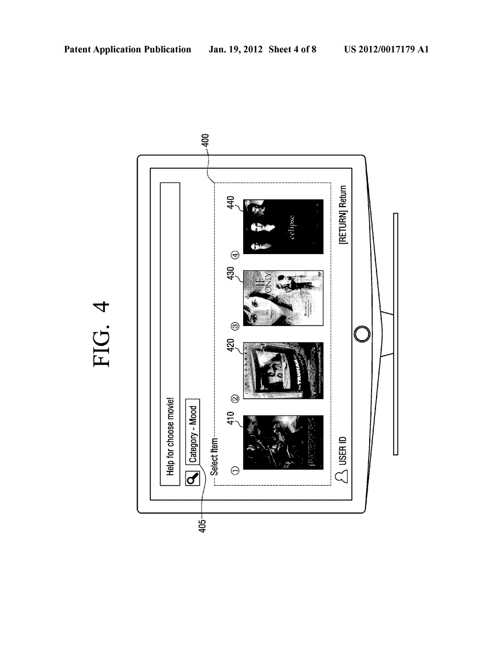 METHOD FOR PROVIDING LIST OF CONTENTS AND DISPLAY APPARATUS APPLYING THE     SAME - diagram, schematic, and image 05