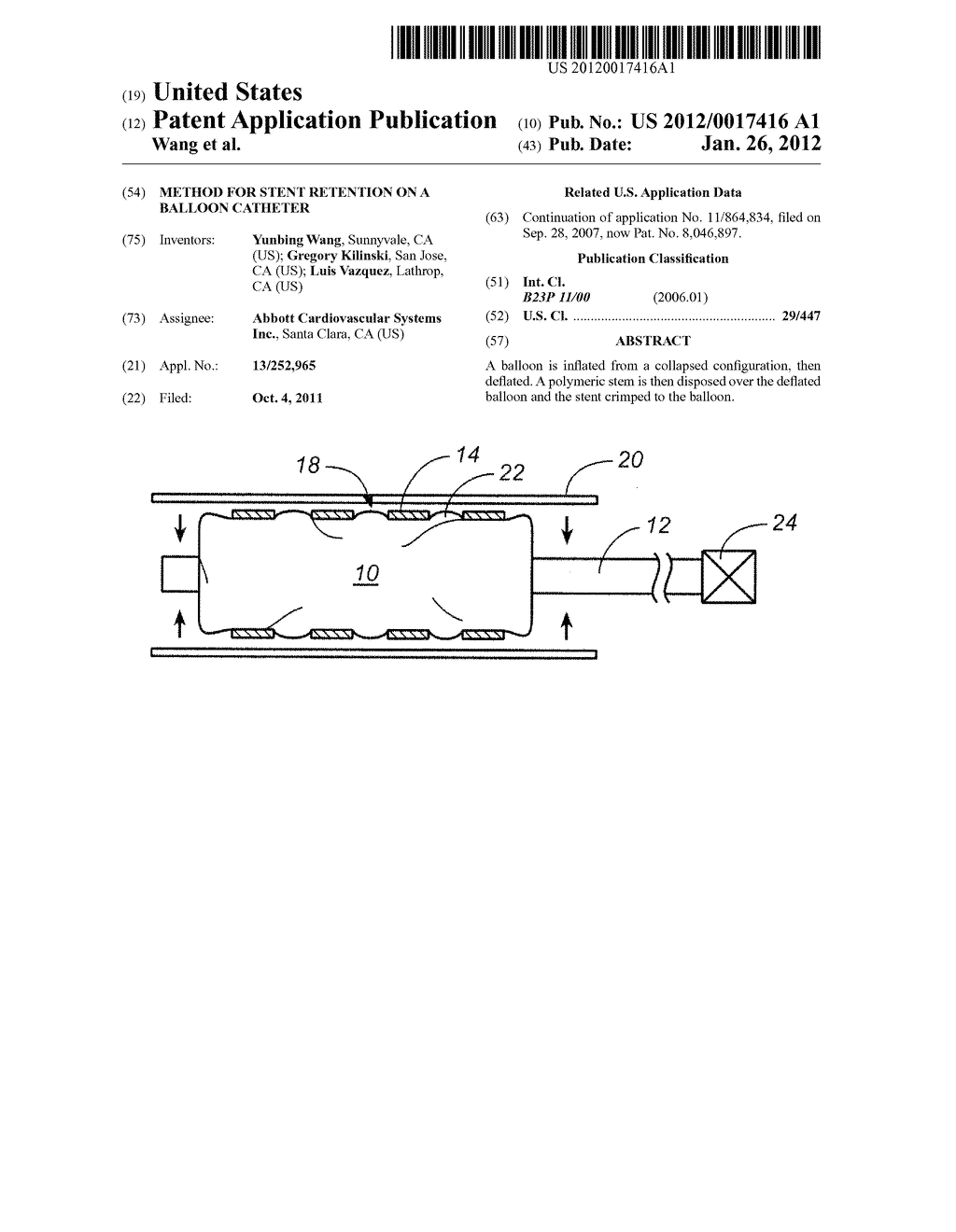 Method For Stent Retention On A Balloon Catheter - diagram, schematic, and image 01