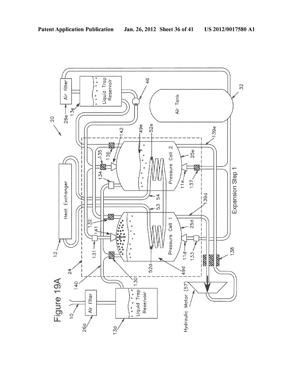 COMPRESSED AIR ENERGY STORAGE SYSTEM UTILIZING TWO-PHASE FLOW TO     FACILITATE HEAT EXCHANGE - diagram, schematic, and image 37