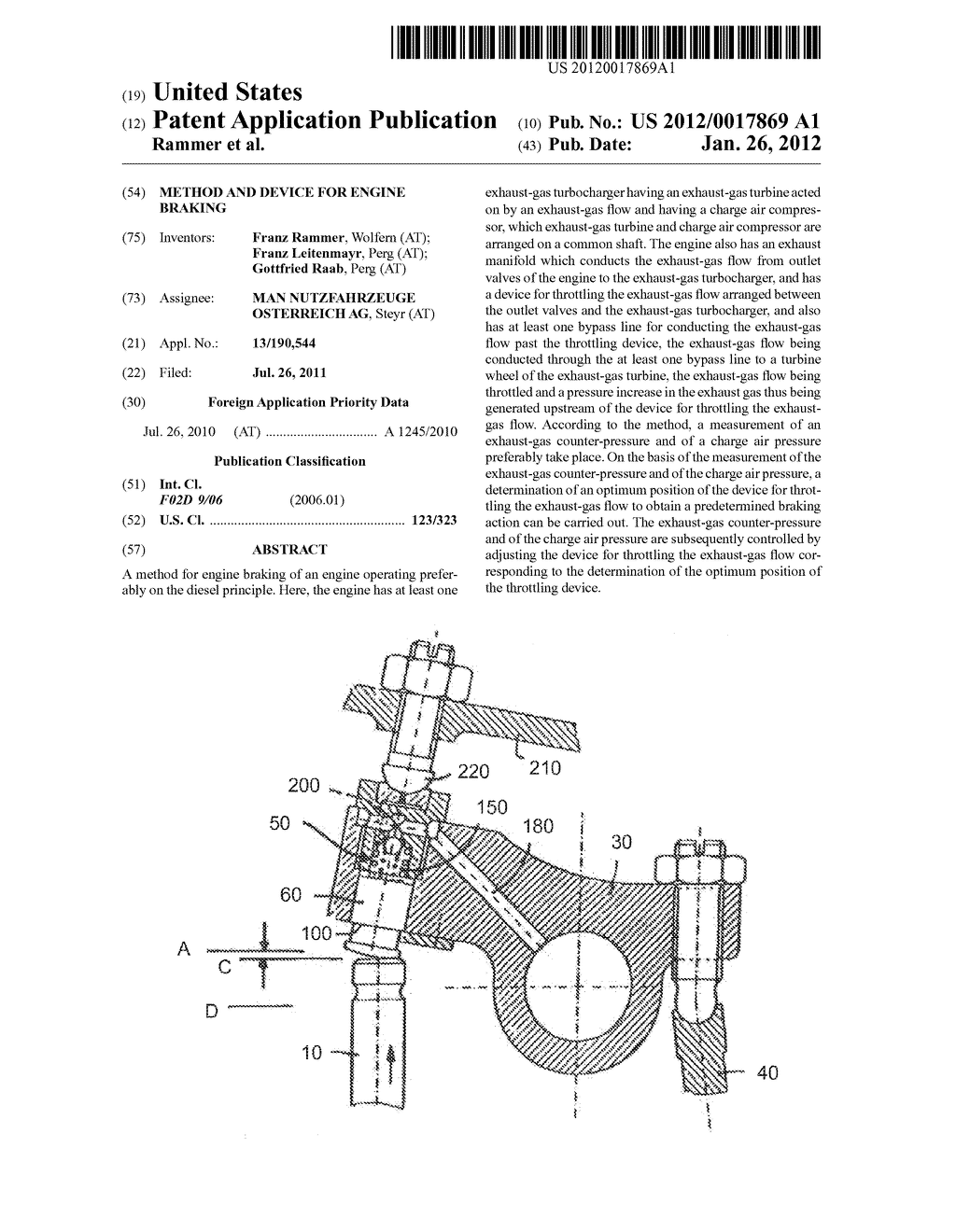 METHOD AND DEVICE FOR ENGINE BRAKING - diagram, schematic, and image 01