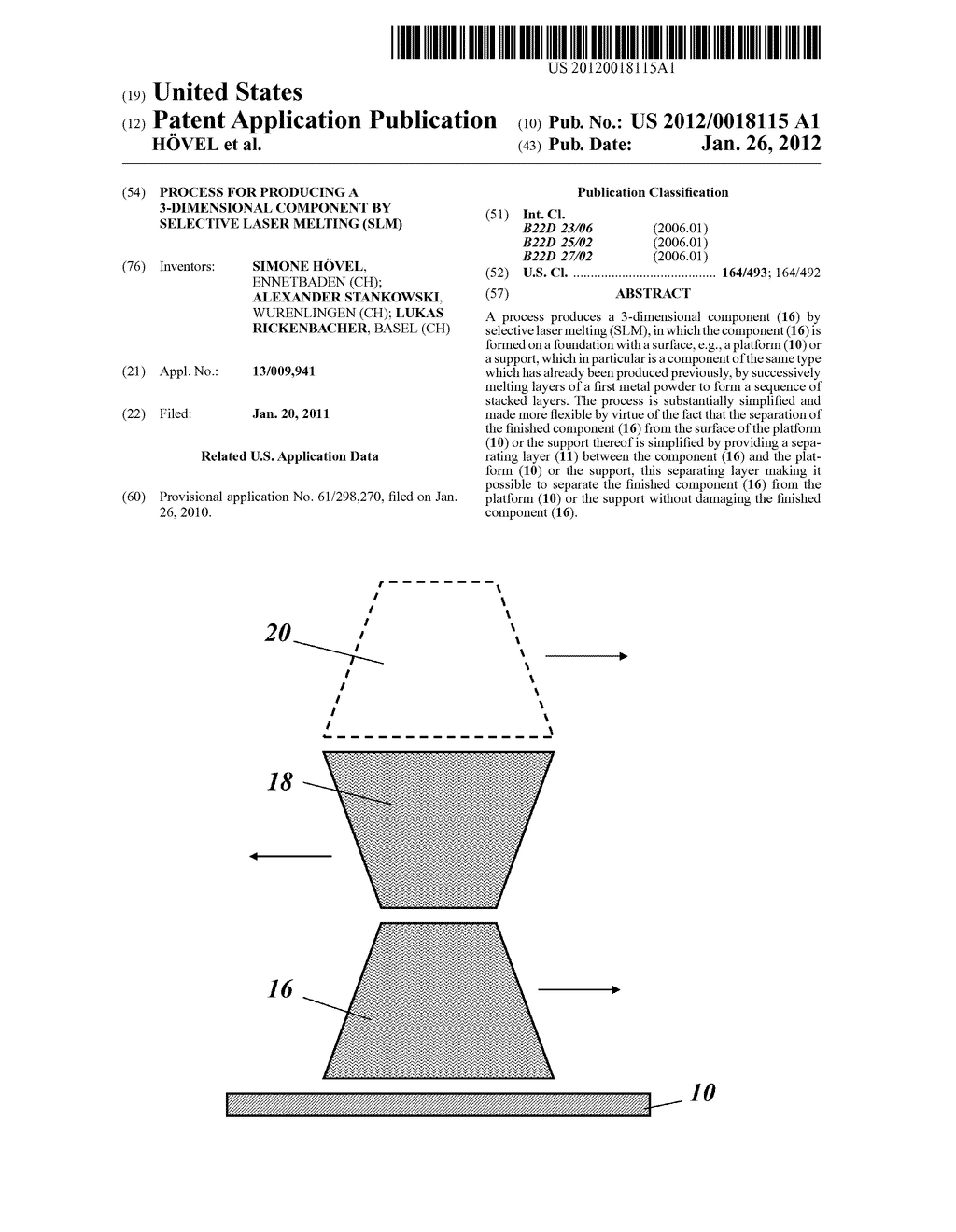 PROCESS FOR PRODUCING A 3-DIMENSIONAL COMPONENT BY SELECTIVE LASER MELTING     (SLM) - diagram, schematic, and image 01