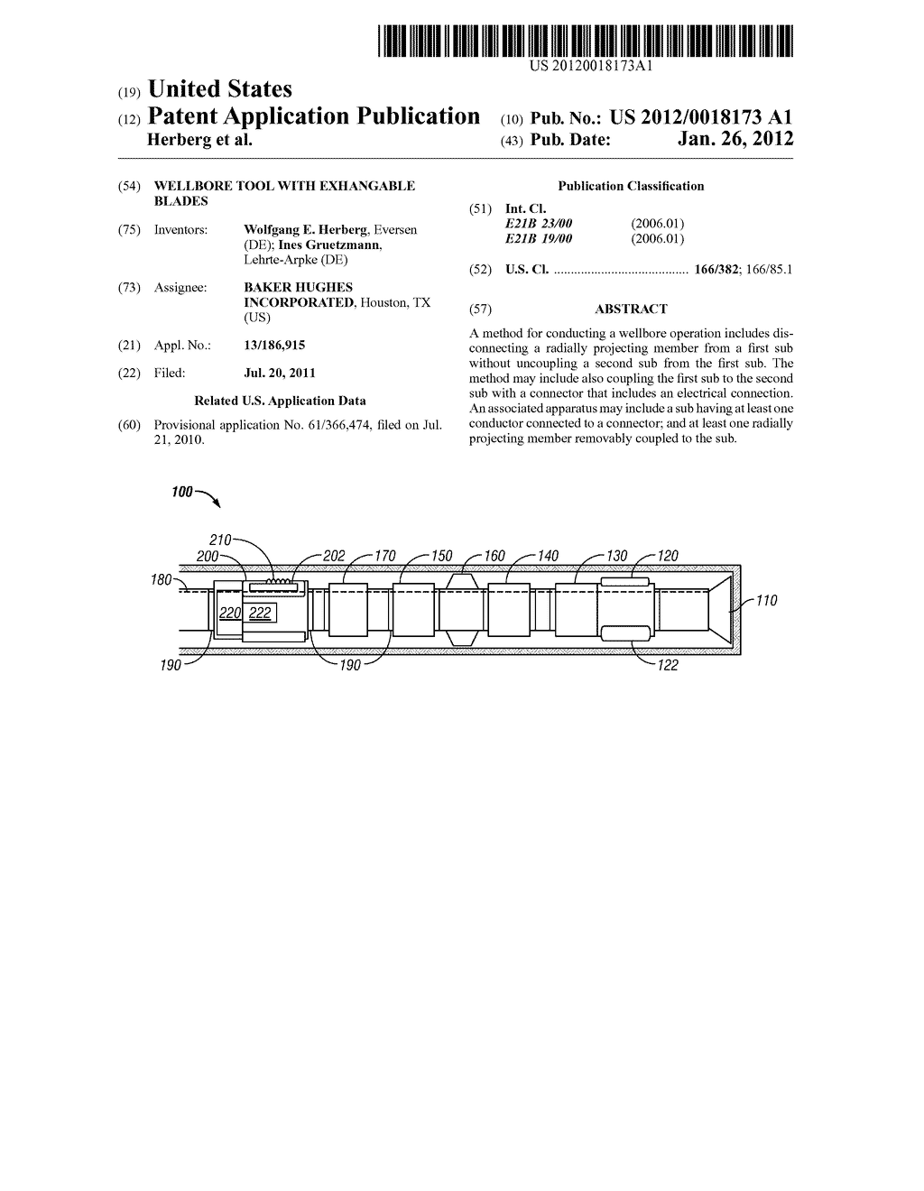 WELLBORE TOOL WITH EXHANGABLE BLADES - diagram, schematic, and image 01