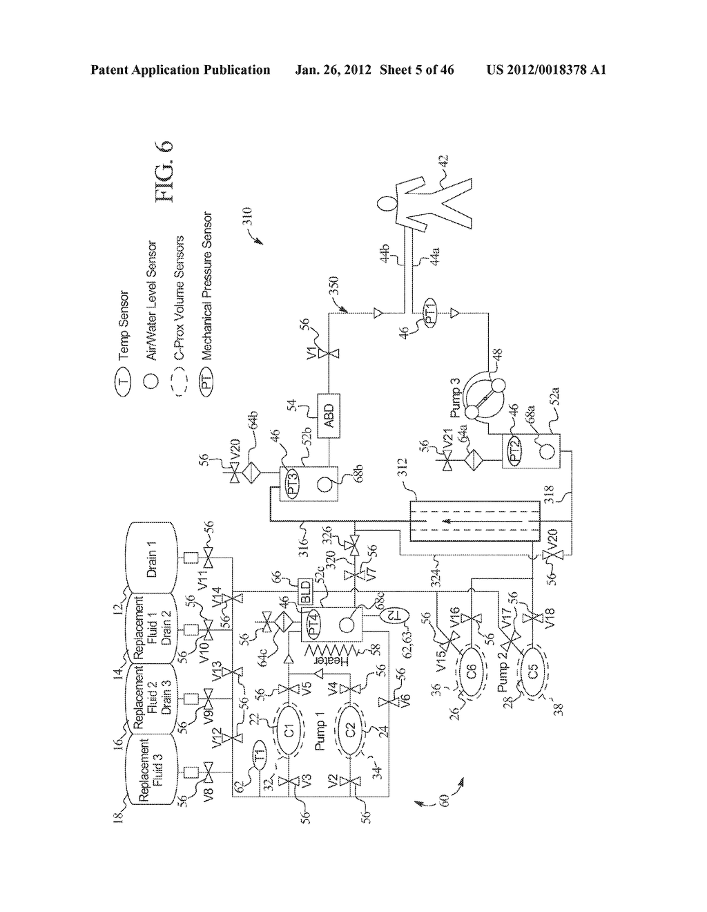 RENAL FAILURE THERAPY MACHINES AND METHODS INCLUDING CONDUCTIVE AND     CONVECTIVE CLEARANCE - diagram, schematic, and image 06