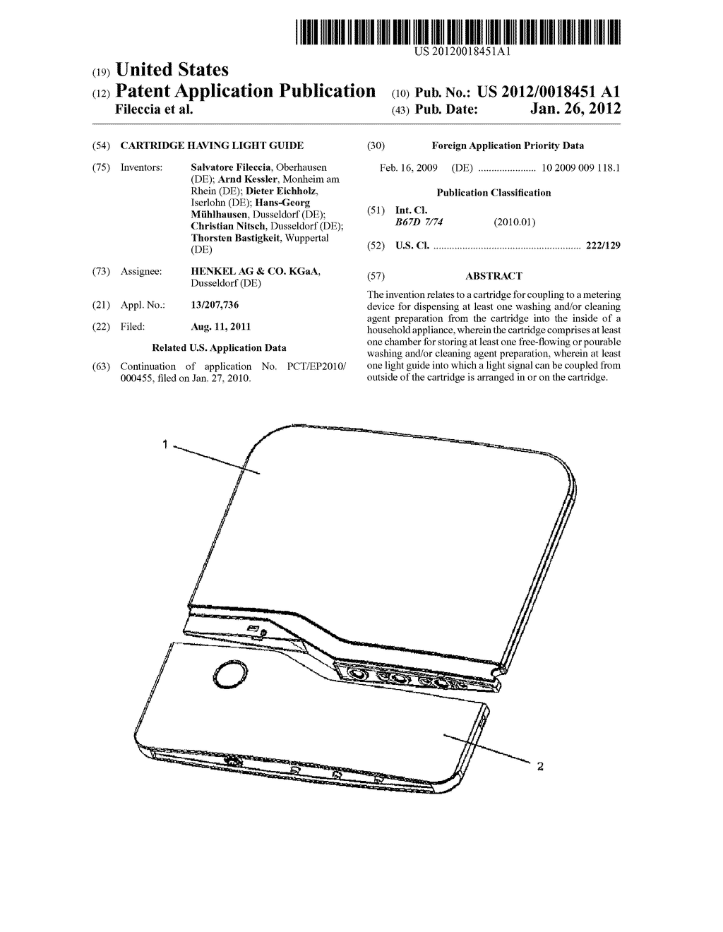 CARTRIDGE HAVING LIGHT GUIDE - diagram, schematic, and image 01