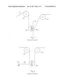 Device for Compensating Variations in Tension and/or for Adjusting the     Tensile Stress on a Conveyed Flexible Material Strand diagram and image