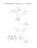 Device for Compensating Variations in Tension and/or for Adjusting the     Tensile Stress on a Conveyed Flexible Material Strand diagram and image