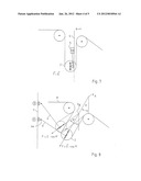 Device for Compensating Variations in Tension and/or for Adjusting the     Tensile Stress on a Conveyed Flexible Material Strand diagram and image