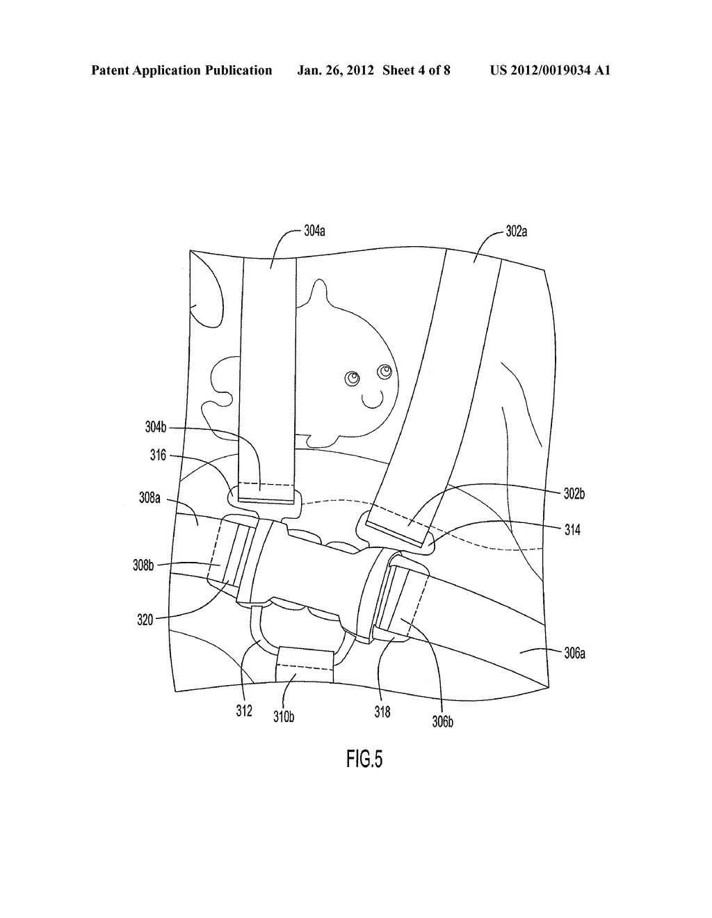 Infant Support Structure with Polymer Coated Restraint Straps - diagram, schematic, and image 05