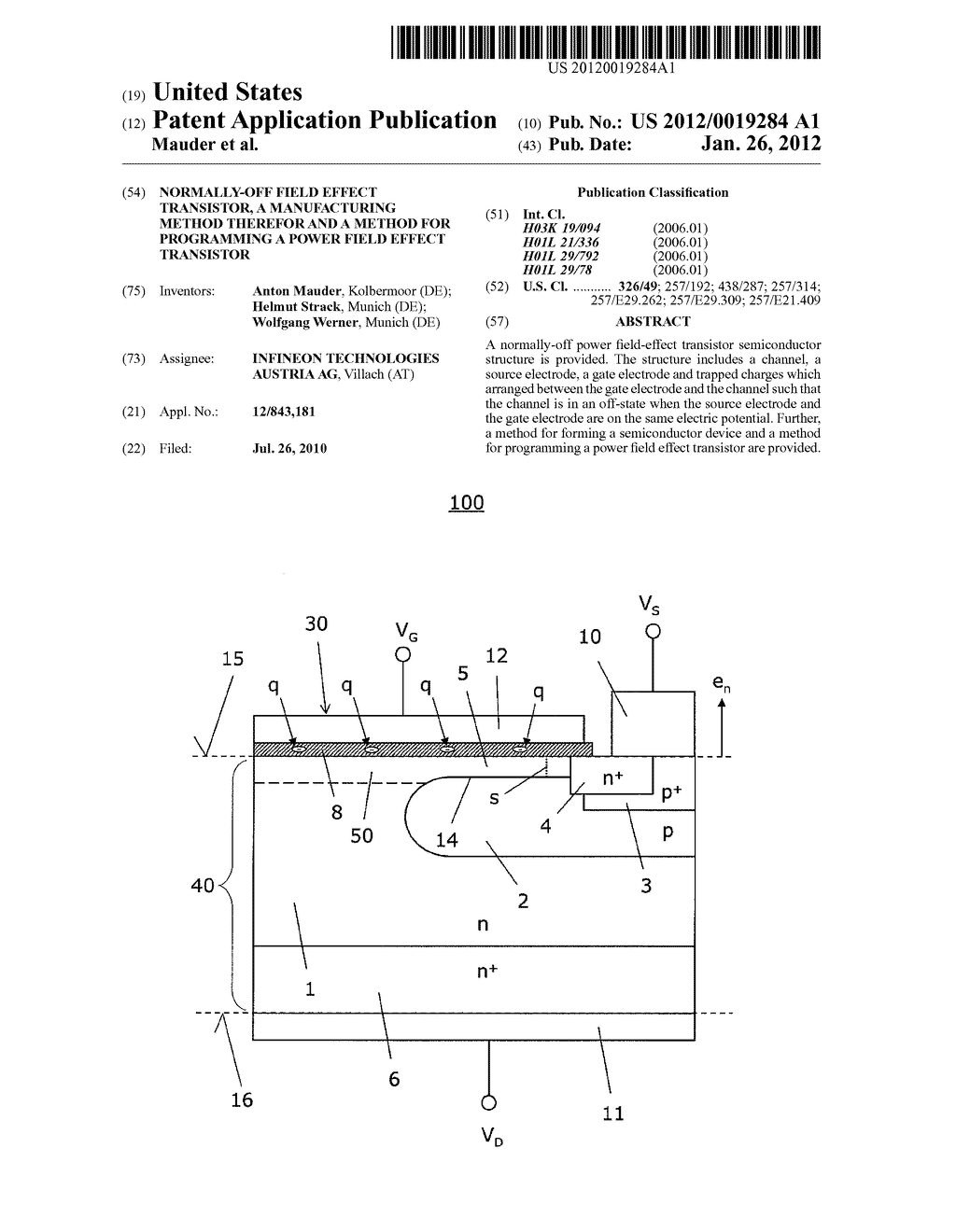 Normally-Off Field Effect Transistor, a Manufacturing Method Therefor and     a Method for Programming a Power Field Effect Transistor - diagram, schematic, and image 01