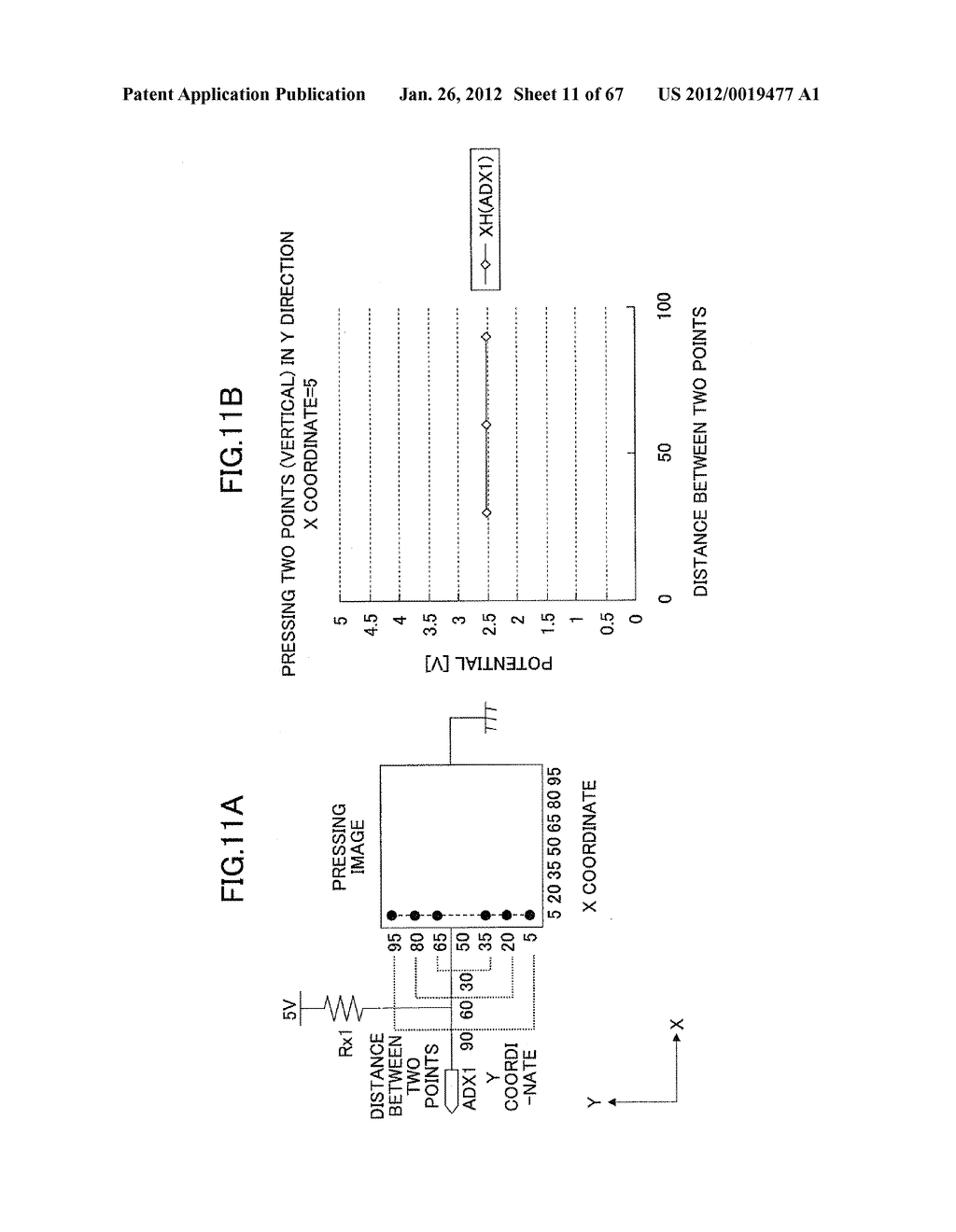 METHOD OF DETECTING POSITION ON TOUCHSCREEN PANEL, TOUCHSCREEN PANEL, AND     METHOD OF INITIALIZING TOUCHSCREEN PANEL - diagram, schematic, and image 12