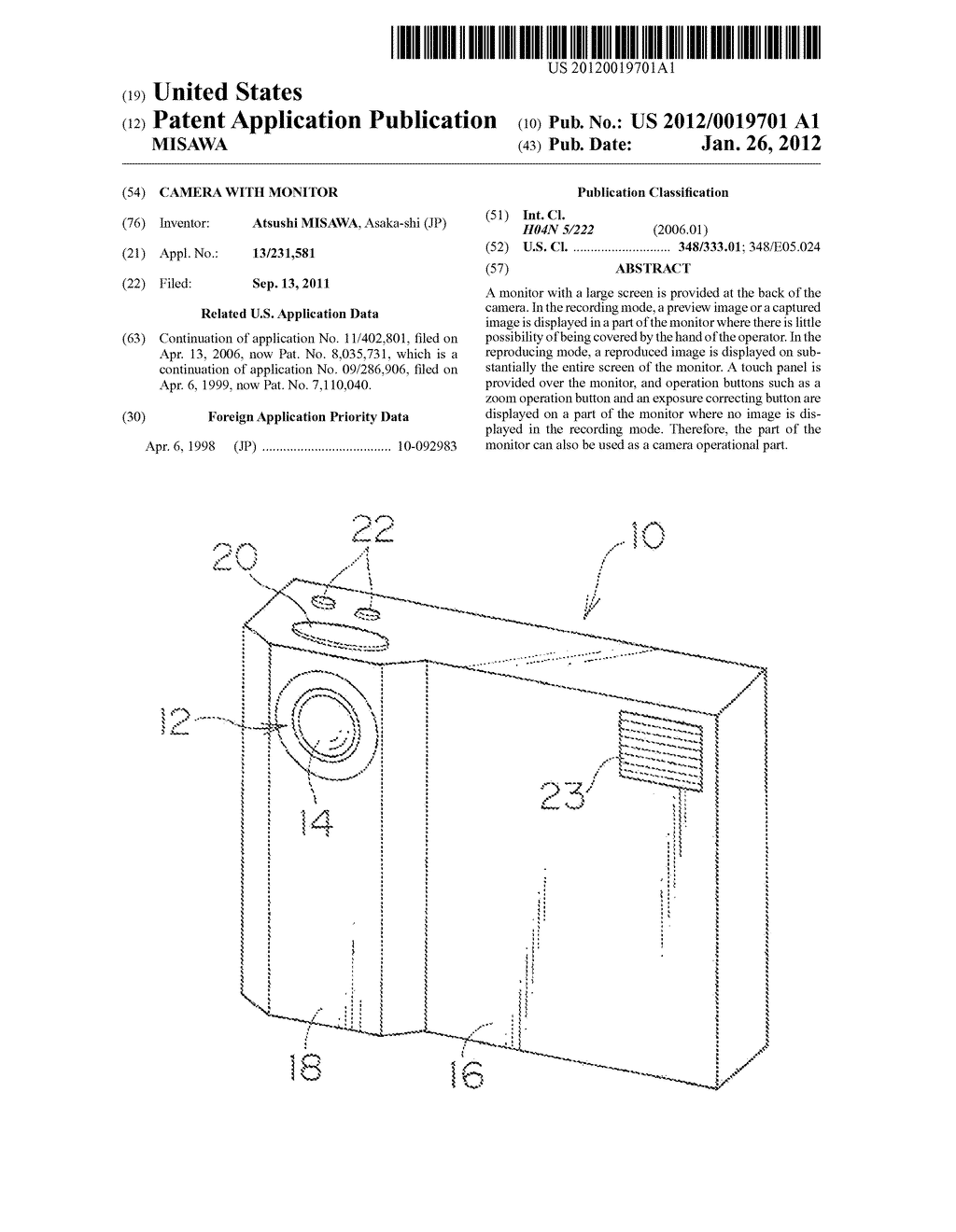 CAMERA WITH MONITOR - diagram, schematic, and image 01