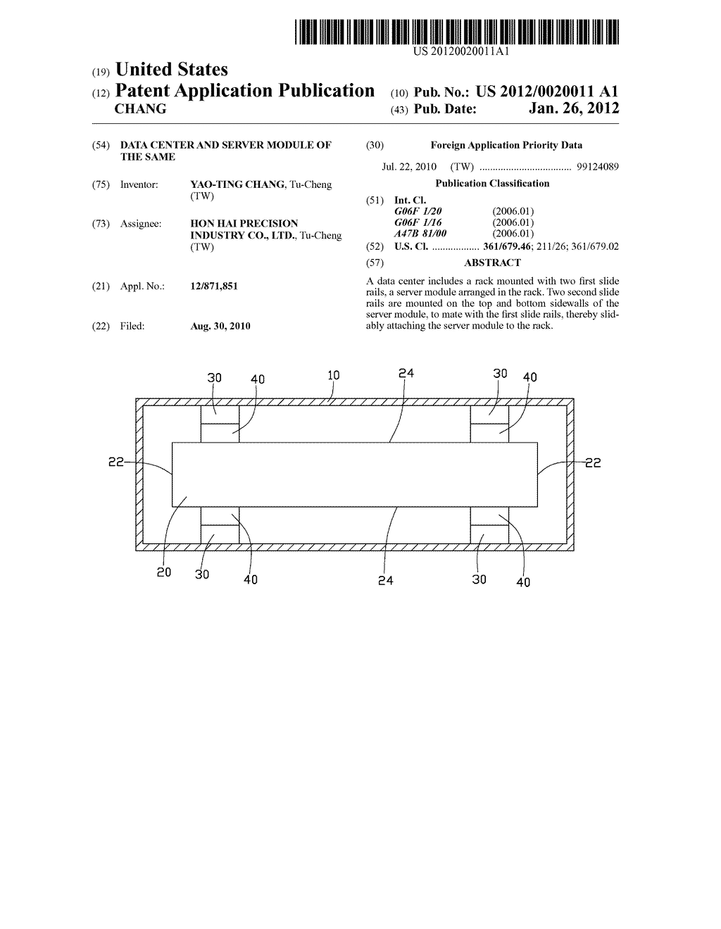 DATA CENTER AND SERVER MODULE OF THE SAME - diagram, schematic, and image 01