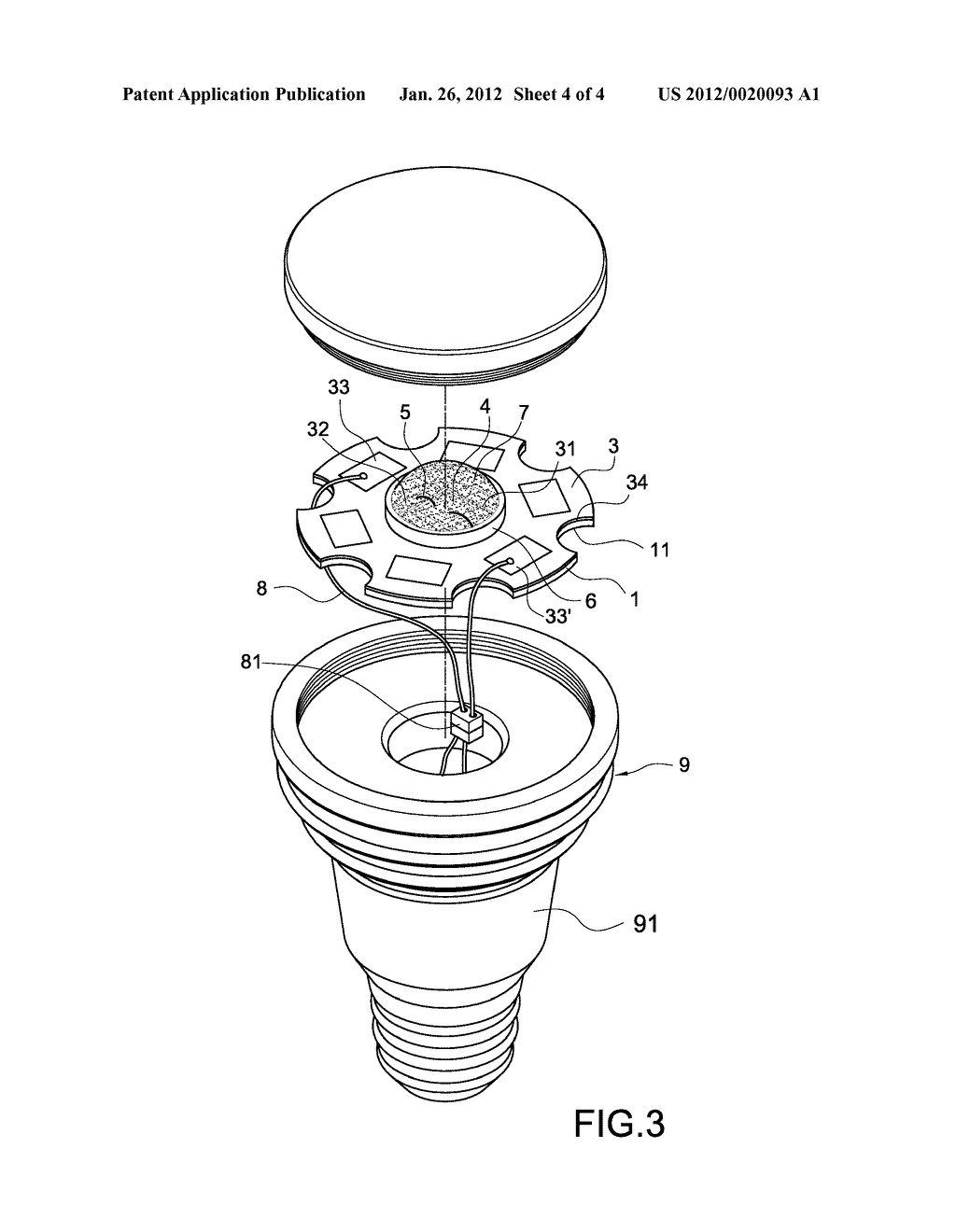 LIGHT UNIT FOR LED LAMP AND METHOD FOR THE SAME - diagram, schematic, and image 05