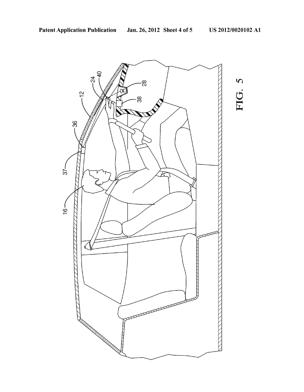 SYSTEM AND METHOD OF USING FLUORESCENT MATERIAL TO DISPLAY INFORMATION ON     A VEHICLE WINDOW - diagram, schematic, and image 05