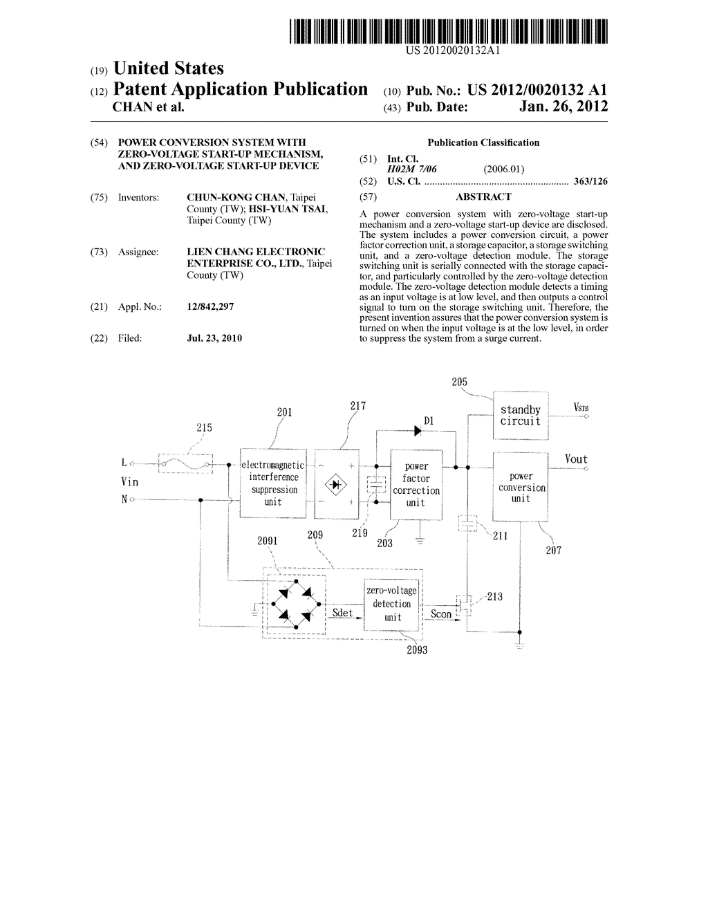 POWER CONVERSION SYSTEM WITH ZERO-VOLTAGE START-UP MECHANISM, AND     ZERO-VOLTAGE START-UP DEVICE - diagram, schematic, and image 01