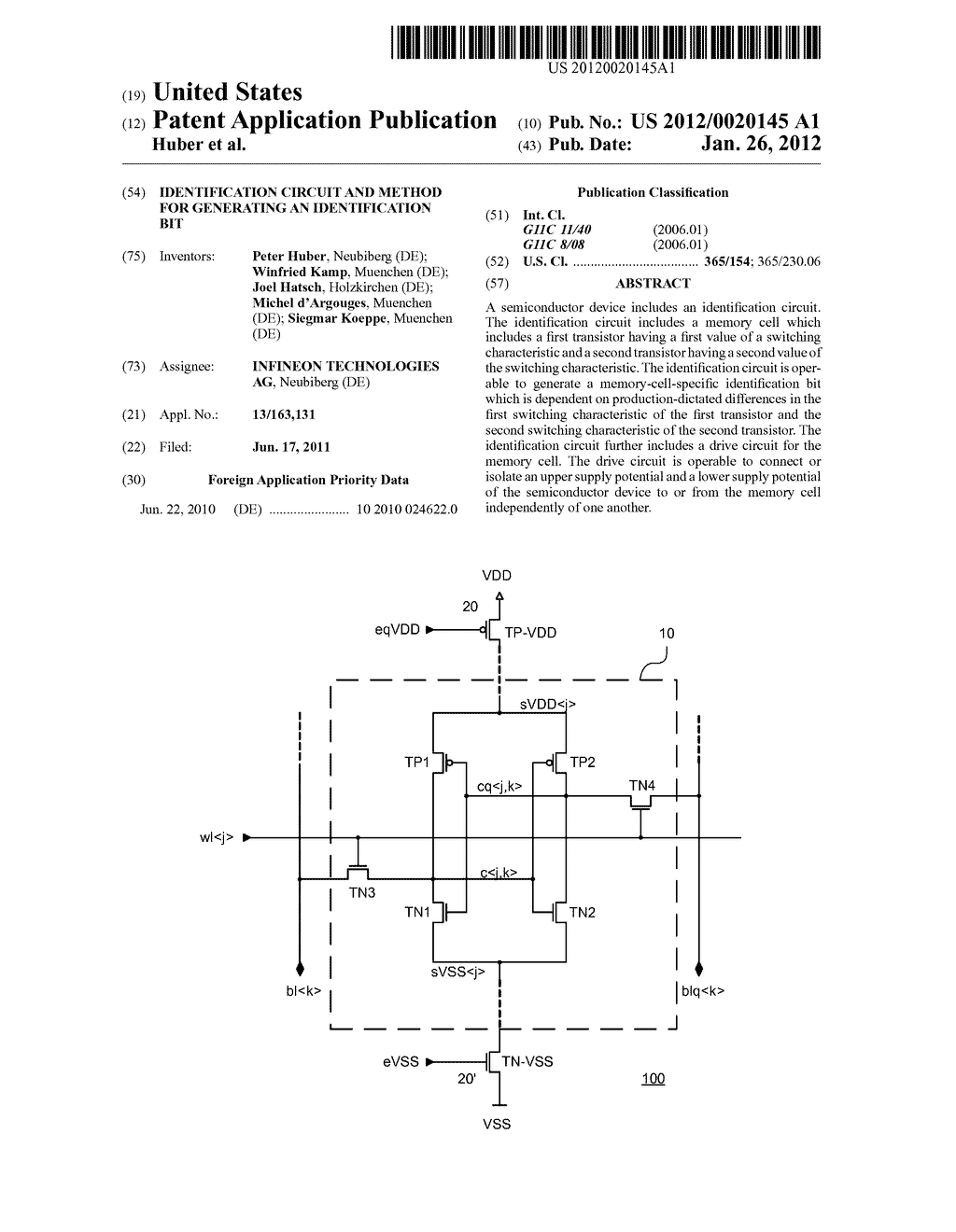 Identification Circuit and Method for Generating an Identification Bit - diagram, schematic, and image 01