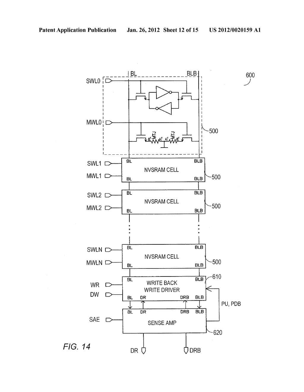 NON-VOLATILE STATIC RAM CELL CIRCUIT AND TIMING METHOD - diagram, schematic, and image 13