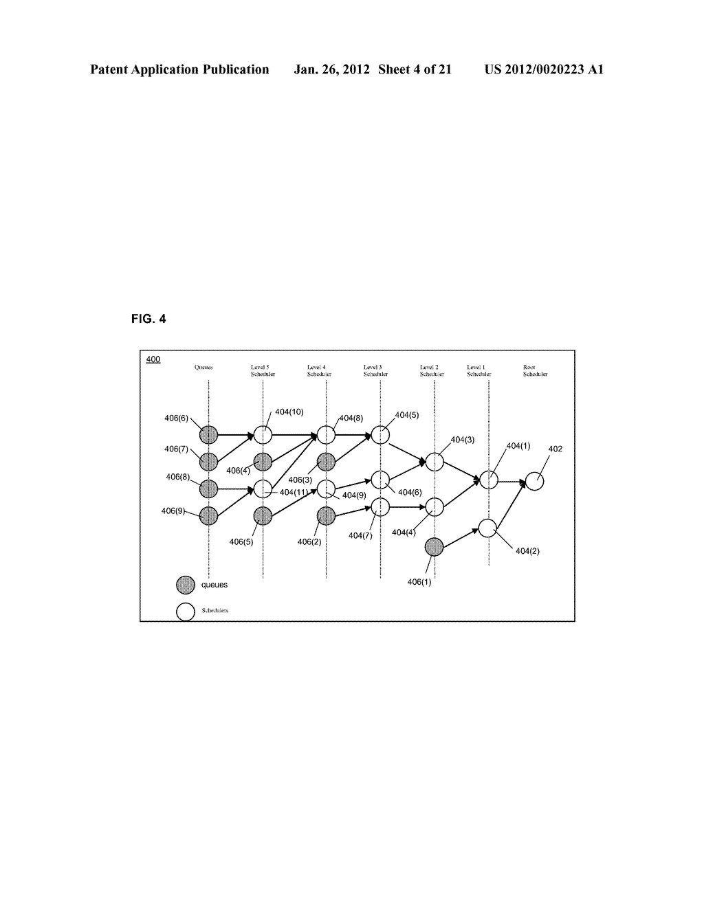 PACKET SCHEDULING WITH GUARANTEED MINIMUM RATE IN A TRAFFIC MANAGER OF A     NETWORK PROCESSOR - diagram, schematic, and image 05