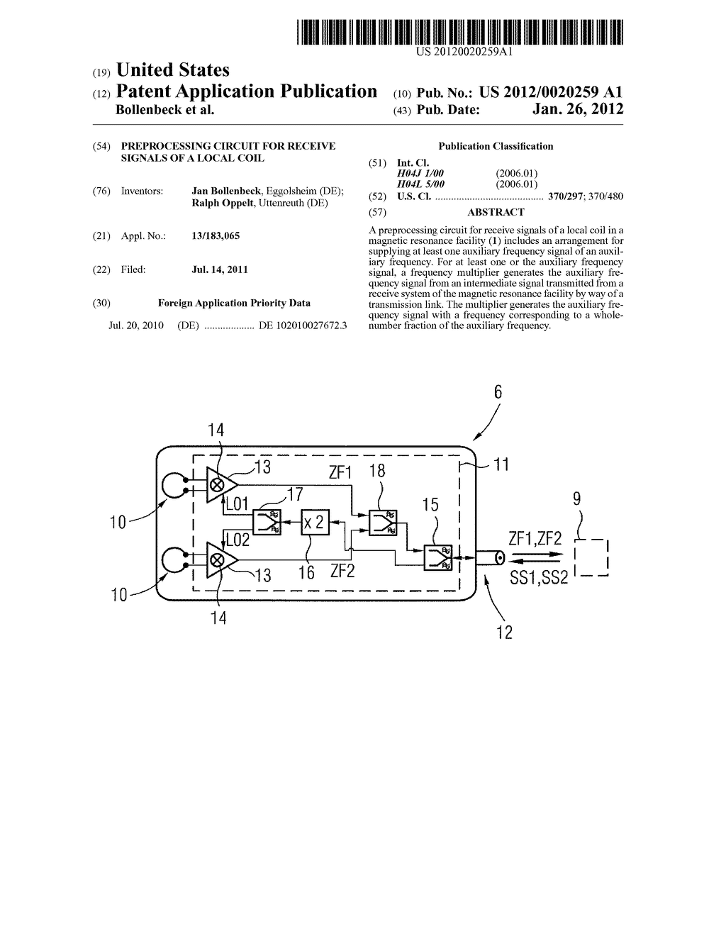 PREPROCESSING CIRCUIT FOR RECEIVE SIGNALS OF A LOCAL COIL - diagram, schematic, and image 01