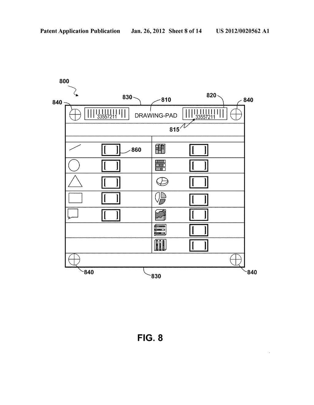 CAMERA-VISION SYSTEMS, USED IN COLLABORATION WHITEBOARDS, FOR     PRE-FORMATTED, REUSABLE, ANNOTATABLE, MOVABLE MENUS AND FORMS. - diagram, schematic, and image 09