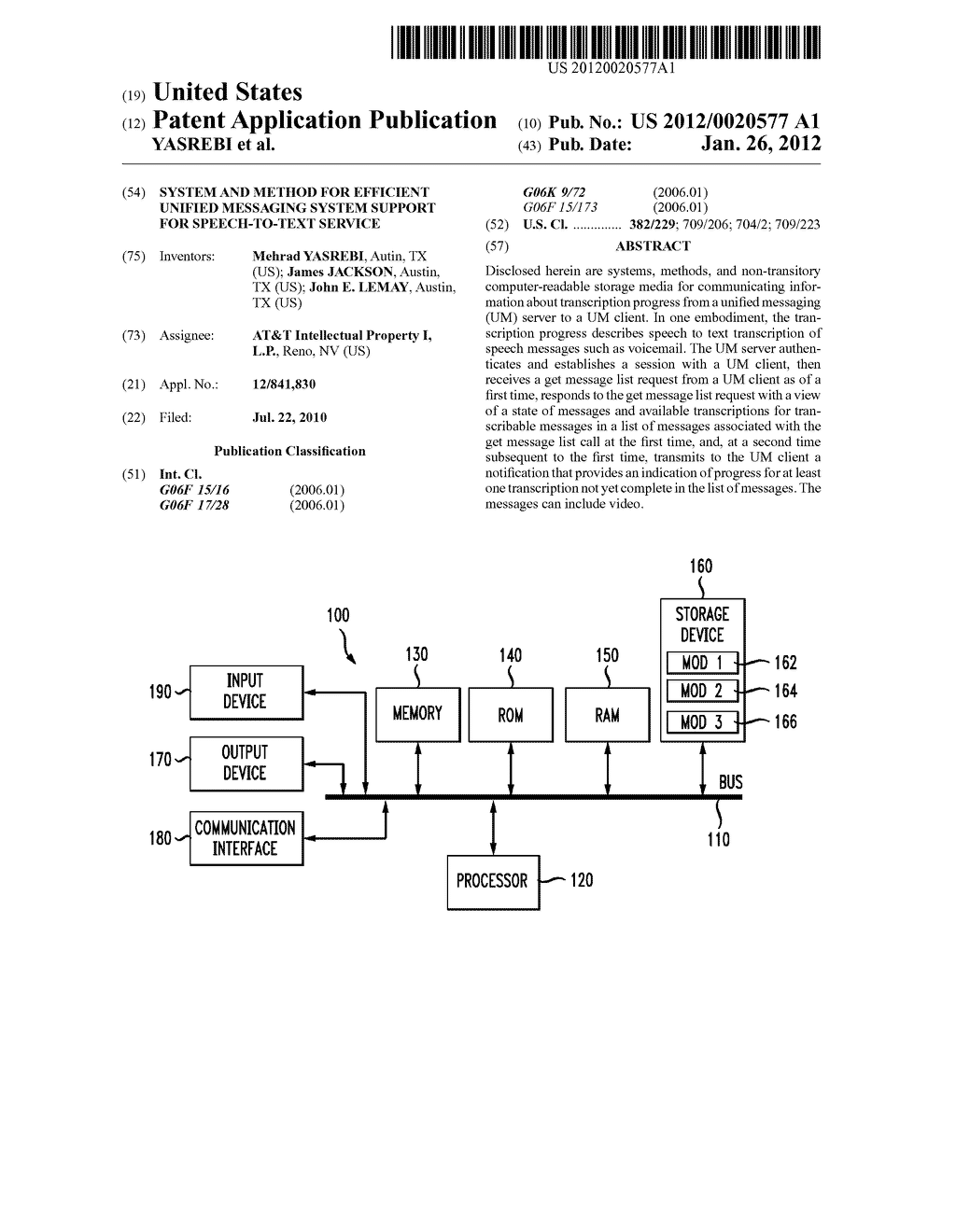 SYSTEM AND METHOD FOR EFFICIENT UNIFIED MESSAGING SYSTEM SUPPORT FOR     SPEECH-TO-TEXT SERVICE - diagram, schematic, and image 01