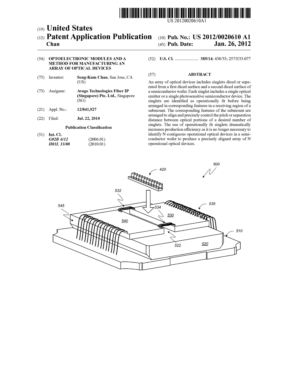 Optoelectronic Modules and a Method for Manufacturing an Array of Optical     Devices - diagram, schematic, and image 01