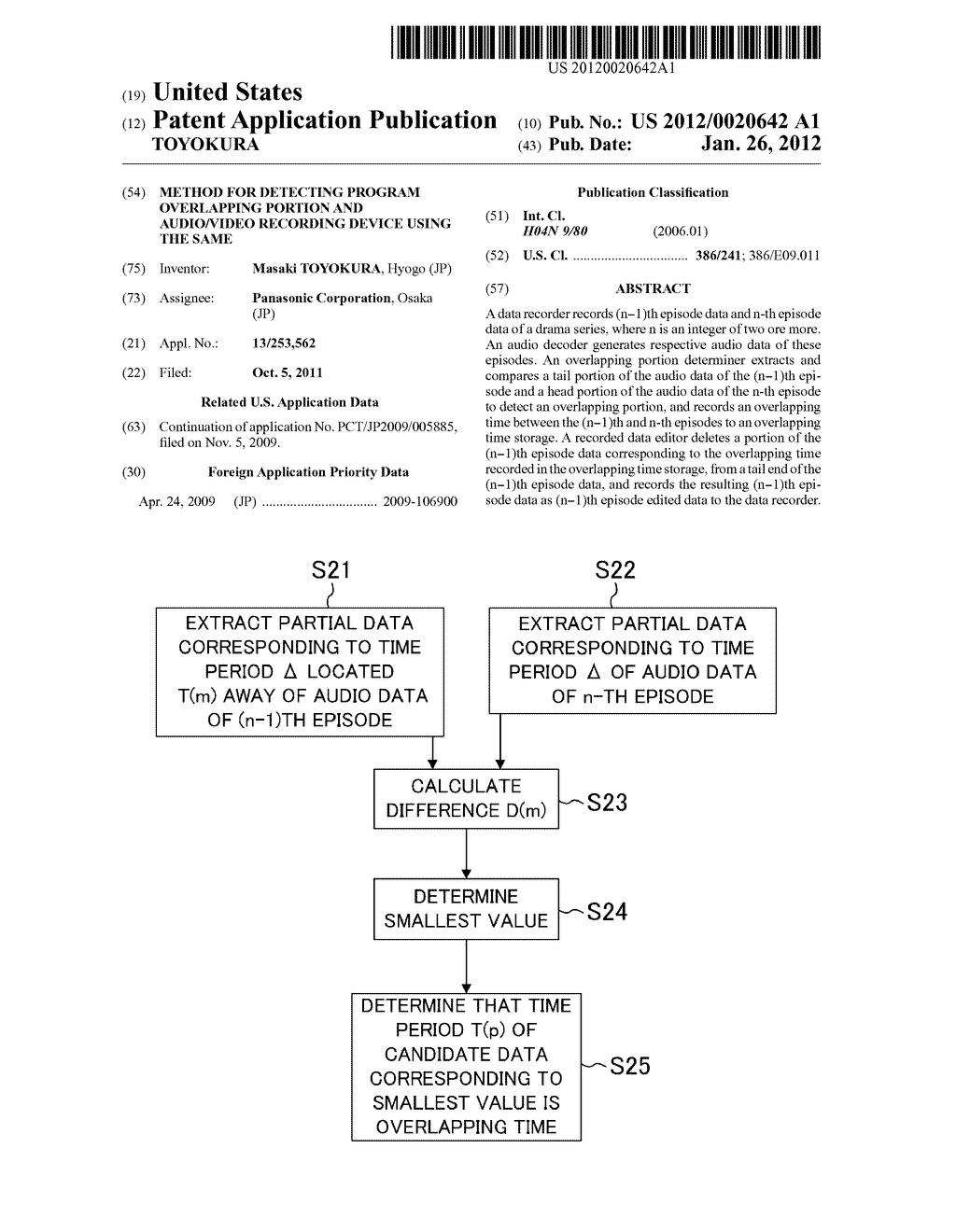 METHOD FOR DETECTING PROGRAM OVERLAPPING PORTION AND AUDIO/VIDEO RECORDING     DEVICE USING THE SAME - diagram, schematic, and image 01