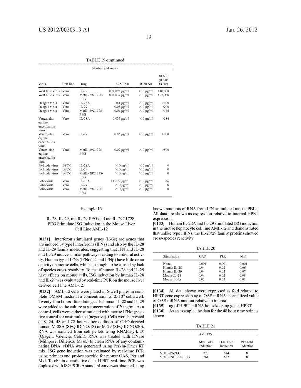 METHODS FOR TREATING VIRAL INFECTION USING IL-28 AND IL-29 - diagram, schematic, and image 20