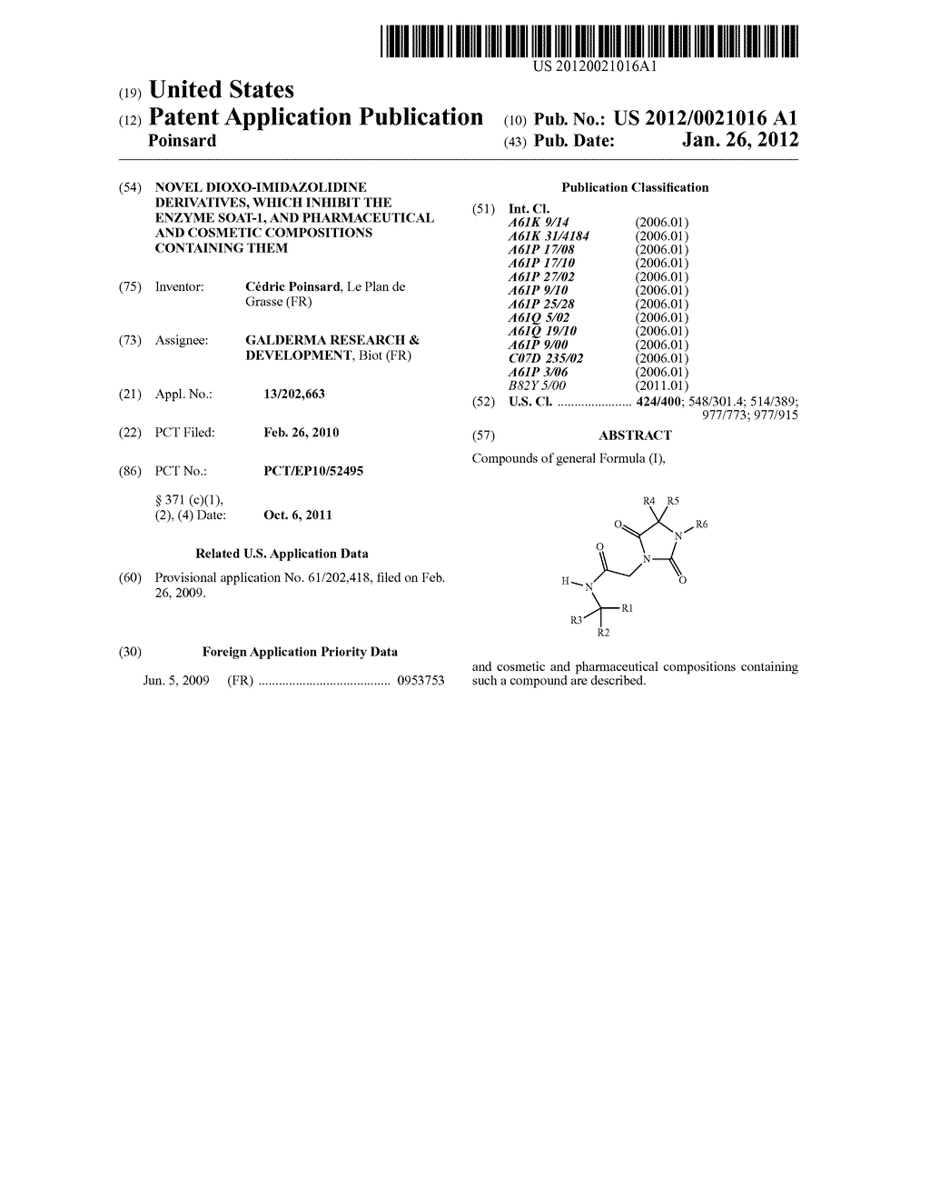 NOVEL DIOXO-IMIDAZOLIDINE DERIVATIVES, WHICH INHIBIT THE ENZYME SOAT-1,     AND PHARMACEUTICAL AND COSMETIC COMPOSITIONS CONTAINING THEM - diagram, schematic, and image 01