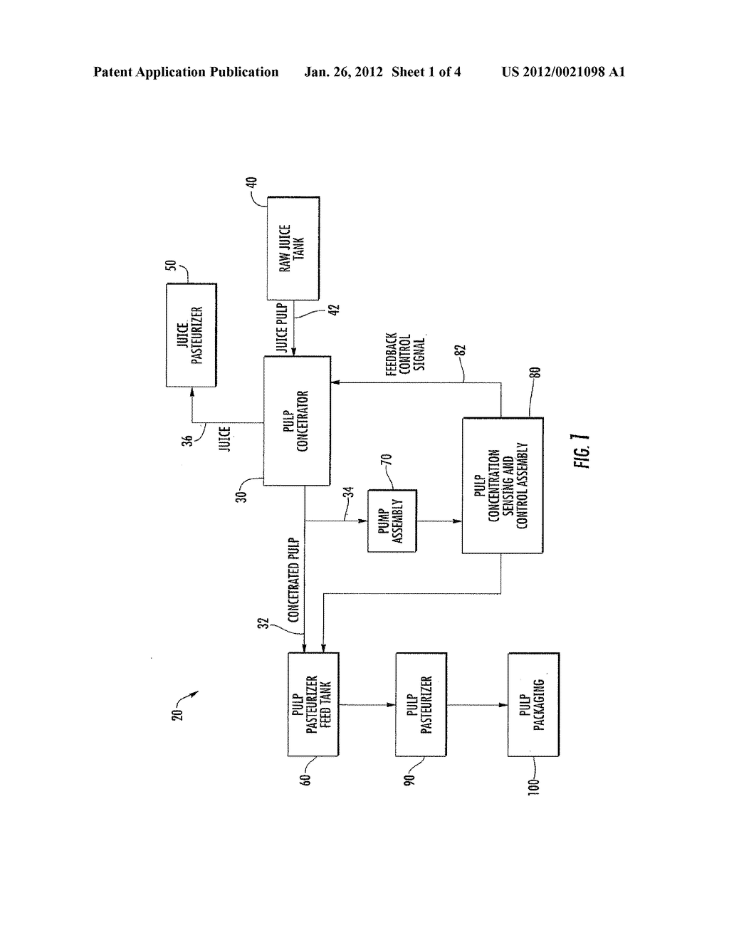 APPARATUS AND METHOD FOR SENSING AND CONTROLLING THE CONCENTRATION OF PULP     IN A CONCENTRATED PULP STREAM - diagram, schematic, and image 02