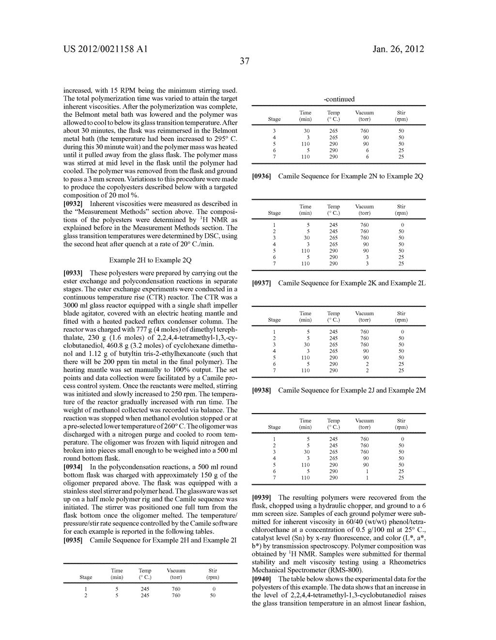 POLYESTER COMPOSITIONS WHICH COMPRISE CYCLOBUTANEDIOL HAVING CERTAIN     CIS/TRANS RATIOS - diagram, schematic, and image 41