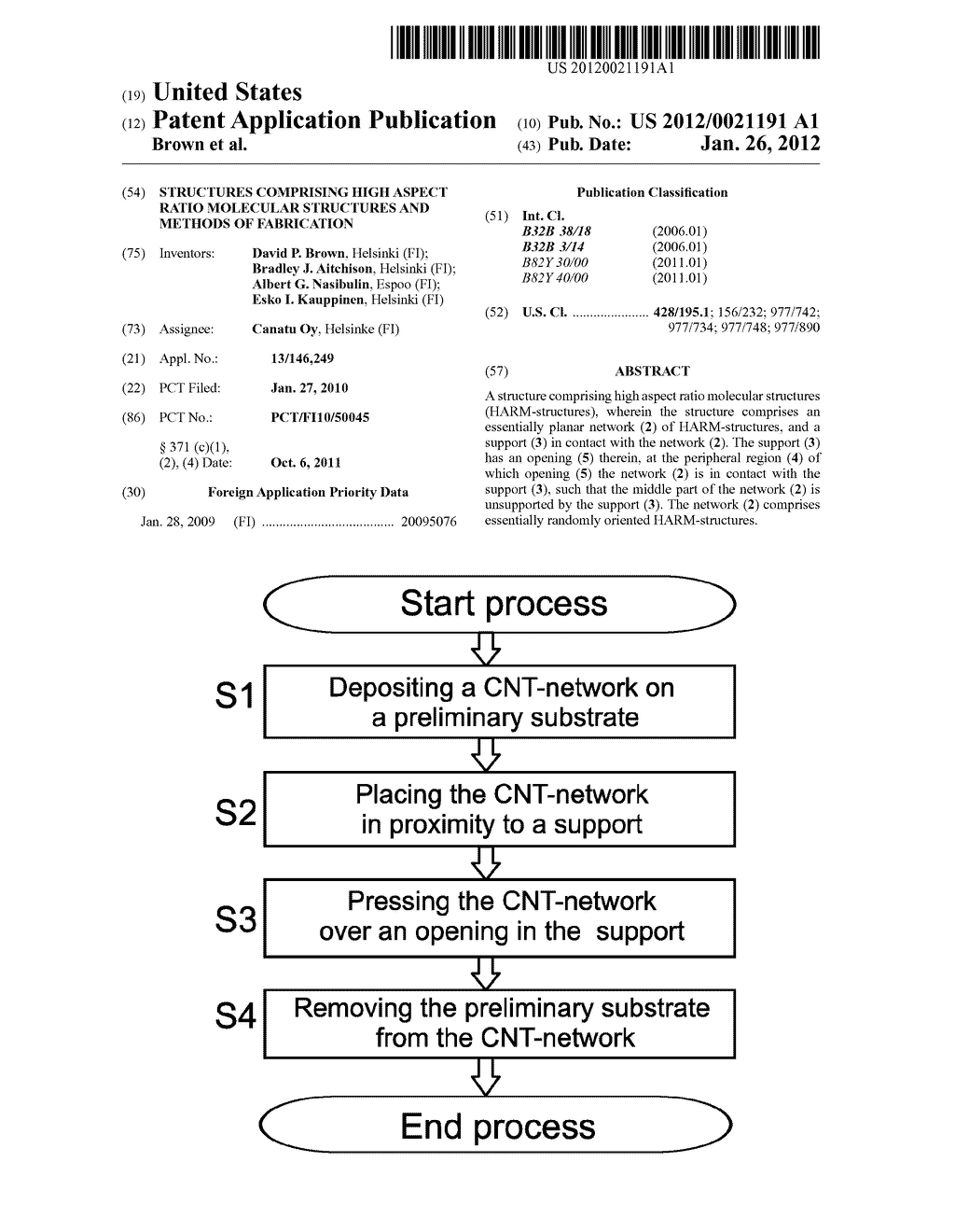 STRUCTURES COMPRISING HIGH ASPECT RATIO MOLECULAR STRUCTURES AND METHODS     OF FABRICATION - diagram, schematic, and image 01