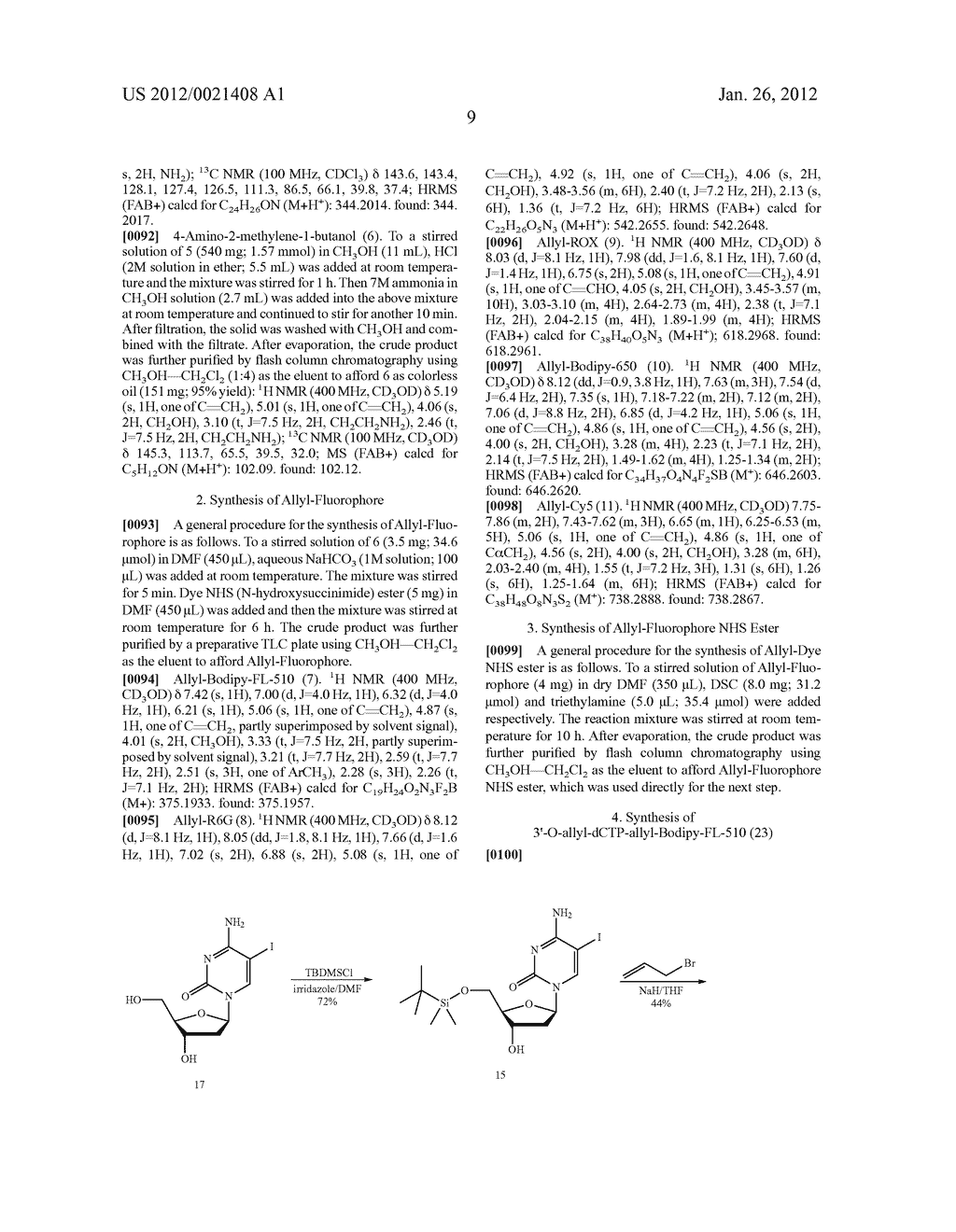 FOUR-COLOR DNA SEQUENCING BY SYNTHESIS USING CLEAVABLE FLUORESCENT     NUCLEOTIDE REVERSIBLE TERMINATORS - diagram, schematic, and image 23