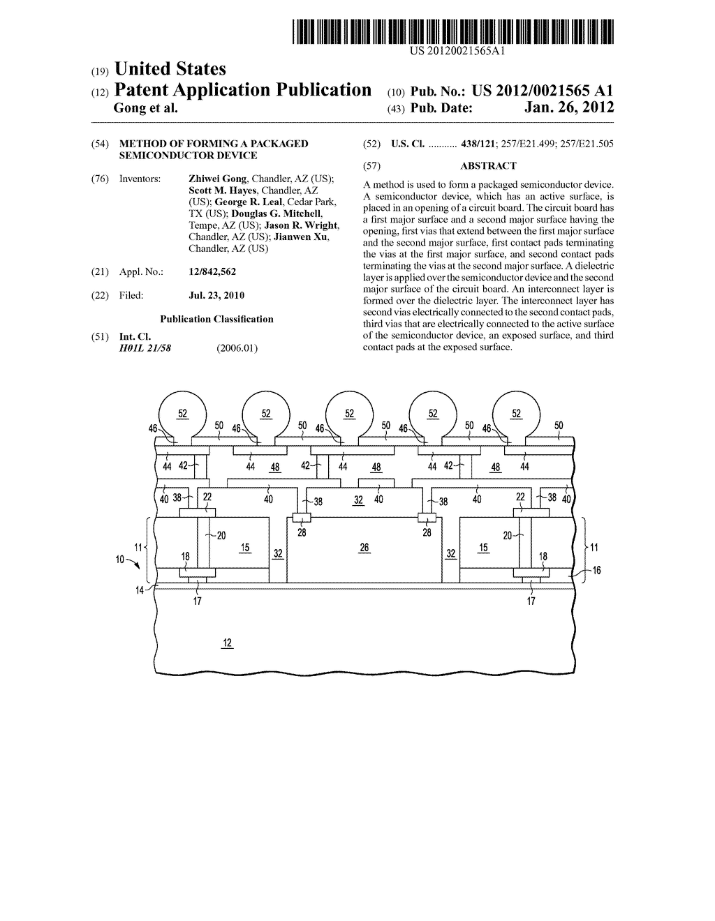 METHOD OF FORMING A PACKAGED SEMICONDUCTOR DEVICE - diagram, schematic, and image 01