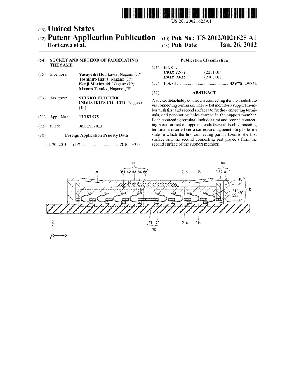 SOCKET AND METHOD OF FABRICATING THE SAME - diagram, schematic, and image 01