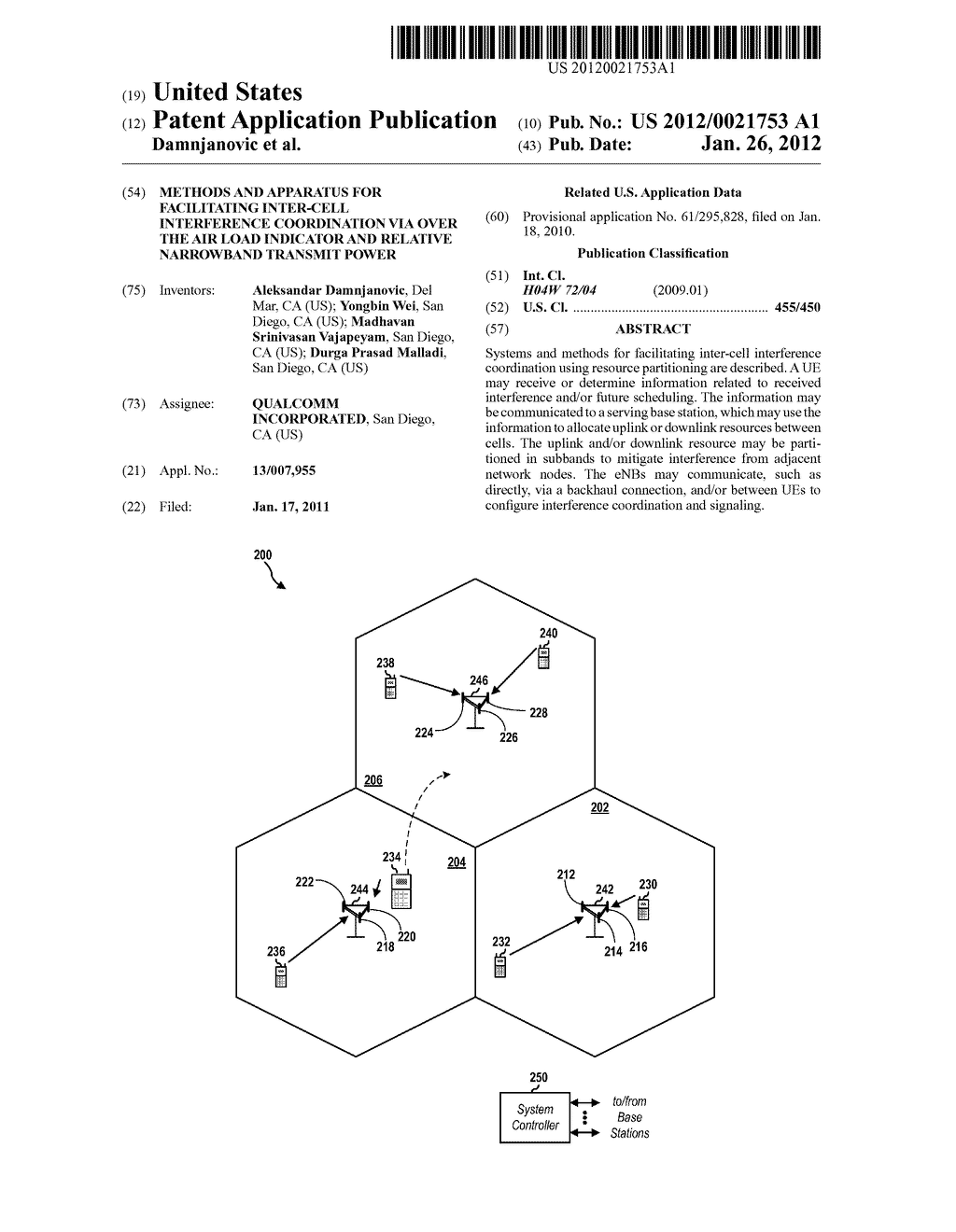 METHODS AND APPARATUS FOR FACILITATING INTER-CELL INTERFERENCE     COORDINATION VIA OVER THE AIR LOAD INDICATOR AND RELATIVE NARROWBAND     TRANSMIT POWER - diagram, schematic, and image 01