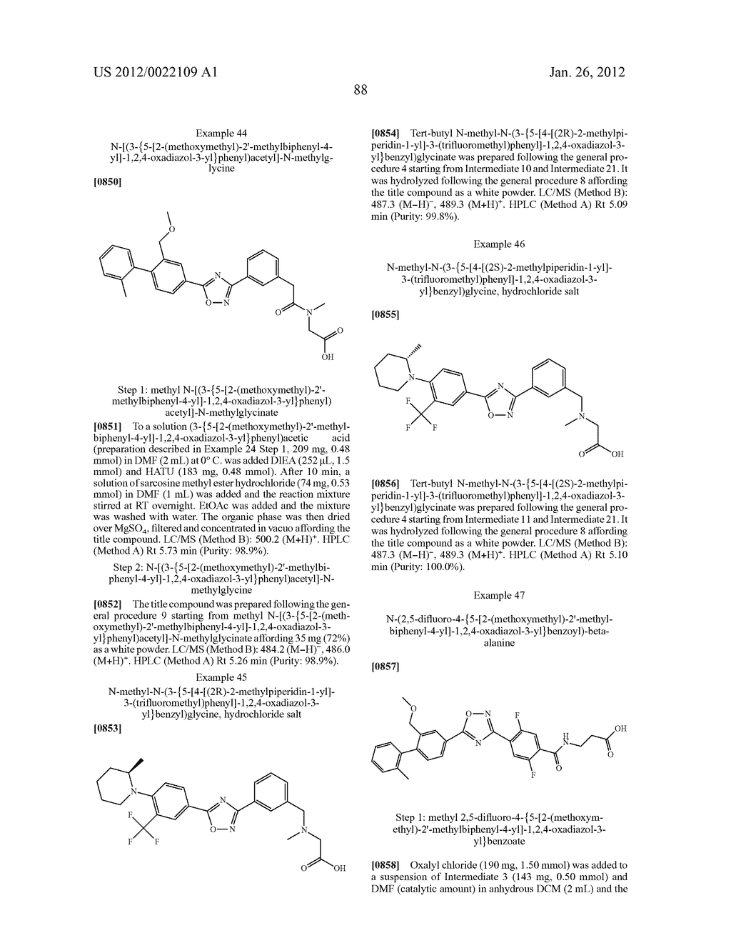 OXADIAZOLE DERIVATIVES - diagram, schematic, and image 89