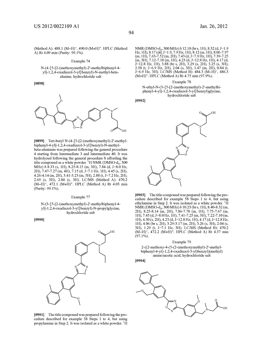 OXADIAZOLE DERIVATIVES - diagram, schematic, and image 95