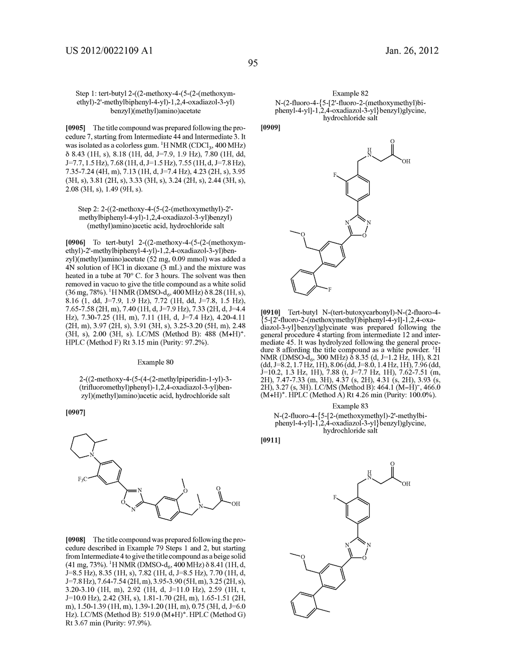 OXADIAZOLE DERIVATIVES - diagram, schematic, and image 96