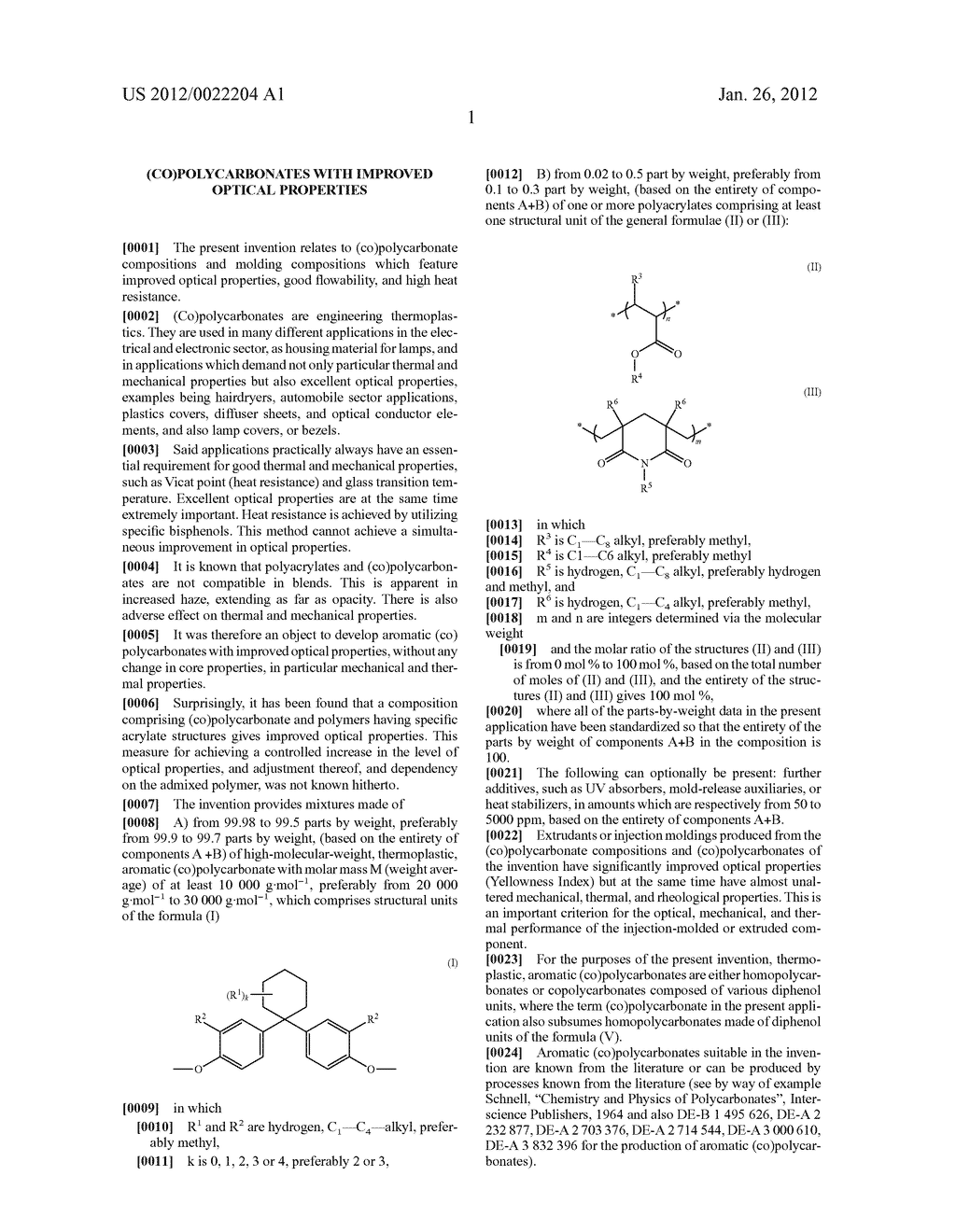 (CO)POLYCARBONATES WITH IMPROVED OPTICAL PROPERTIES - diagram, schematic, and image 02