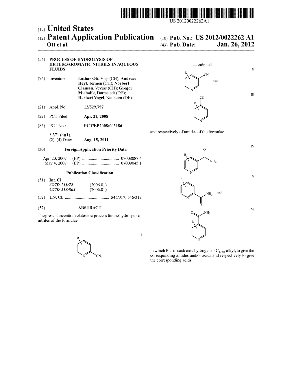 PROCESS OF HYDROLYSIS OF HETEROAROMATIC NITRILS IN AQUEOUS FLUIDS - diagram, schematic, and image 01