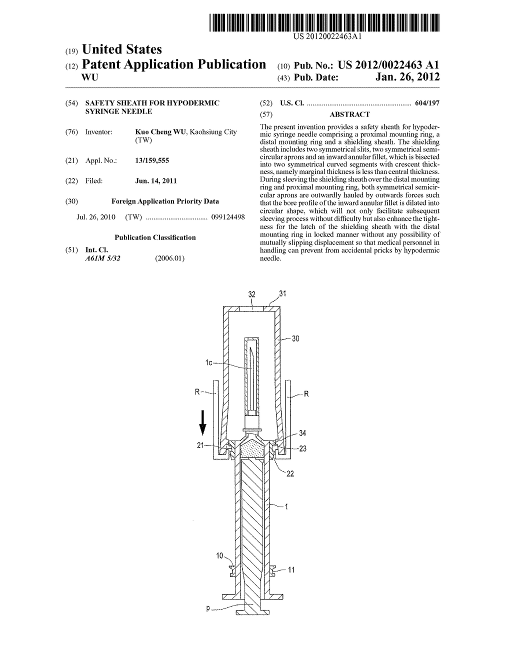 SAFETY SHEATH FOR HYPODERMIC SYRINGE NEEDLE - diagram, schematic, and image 01