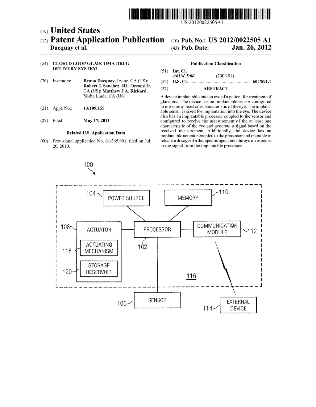 Closed loop glaucoma drug delivery system - diagram, schematic, and image 01