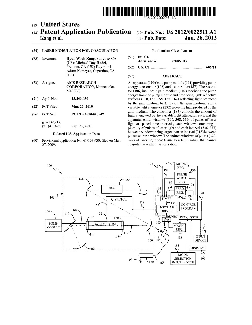 LASER MODULATION FOR COAGULATION - diagram, schematic, and image 01