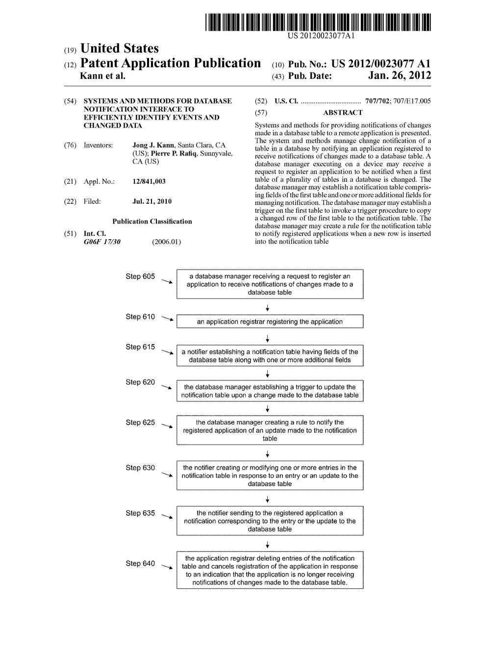 SYSTEMS AND METHODS FOR DATABASE NOTIFICATION INTERFACE TO EFFICIENTLY     IDENTIFY EVENTS AND CHANGED DATA - diagram, schematic, and image 01