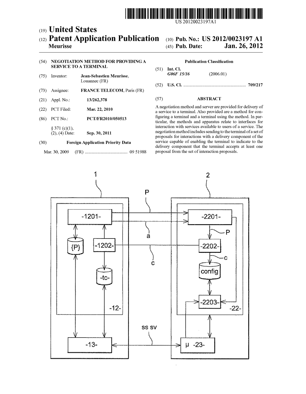 Negotiation Method for Providing a Service to a Terminal - diagram, schematic, and image 01