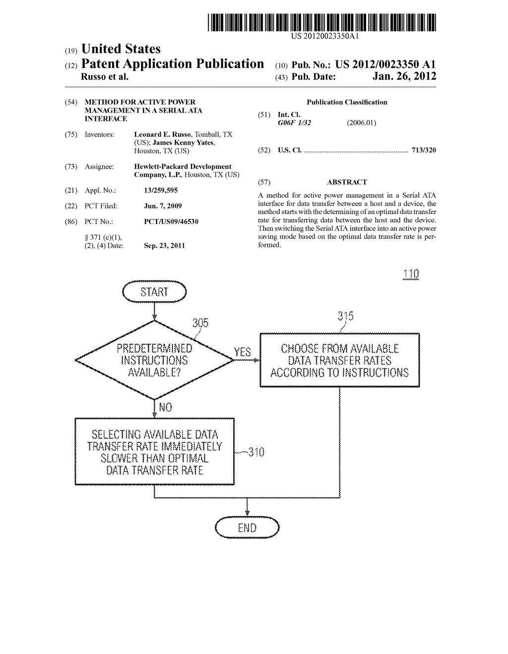 METHOD FOR ACTIVE POWER MANAGEMENT IN A SERIAL ATA INTERFACE - diagram, schematic, and image 01